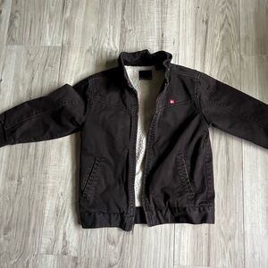 Quicksilver Boy’s  Black Jacket with White Fleece Lining